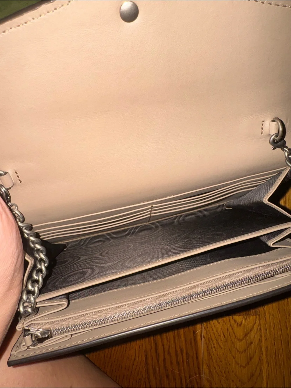 Gucci Beige Brown GG Supreme Crossbody Bag with Silver-Tone Hardware
